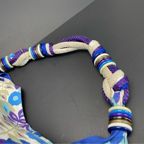 Tarnish Hobo Cloth Bag Purse Tote Outside Handbag Floral Spring Summer Vintage - Picture 5 of 7